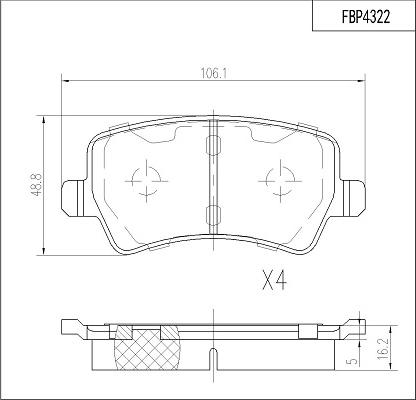 FI.BA FBP4322 - Тормозные колодки, дисковые, комплект autodnr.net