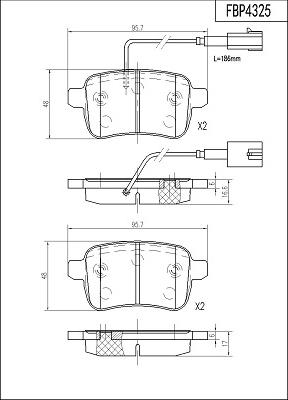 FI.BA FBP4325 - Гальмівні колодки, дискові гальма autocars.com.ua