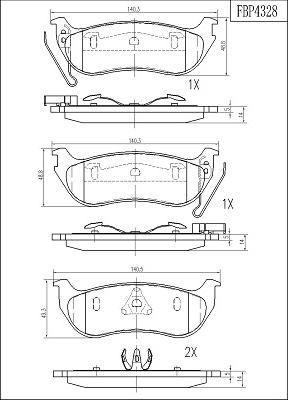 FI.BA FBP4328 - Тормозные колодки, дисковые, комплект autodnr.net