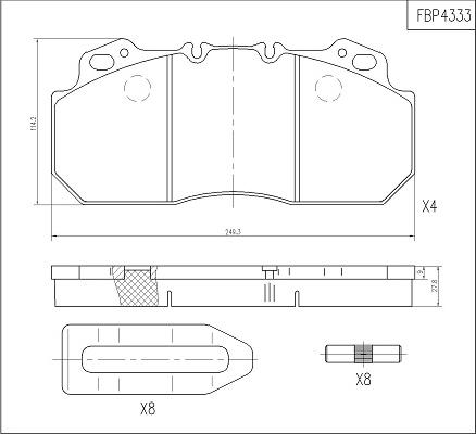 FI.BA FBP4333 - Тормозные колодки, дисковые, комплект autodnr.net