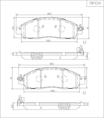 FI.BA FBP4334 - Гальмівні колодки, дискові гальма autocars.com.ua