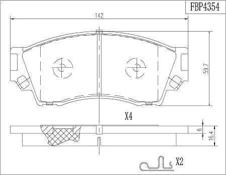 FI.BA FBP4354 - Тормозные колодки, дисковые, комплект autodnr.net