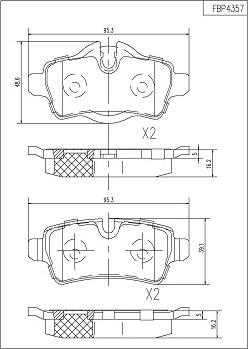 FI.BA FBP4357 - Гальмівні колодки, дискові гальма autocars.com.ua
