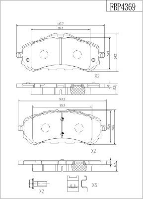 FI.BA FBP4369 - Гальмівні колодки, дискові гальма autocars.com.ua