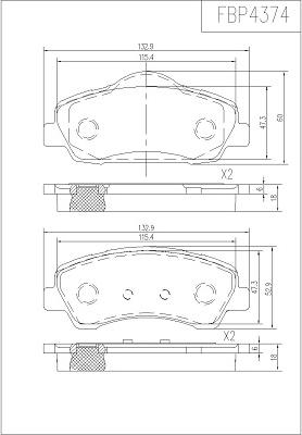 FI.BA FBP4374 - Тормозные колодки, дисковые, комплект autodnr.net