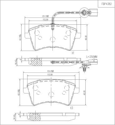 FI.BA FBP4382 - Тормозные колодки, дисковые, комплект autodnr.net