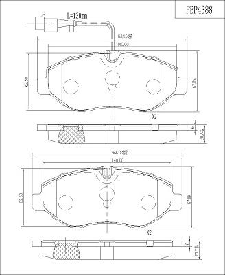 FI.BA FBP4388 - Тормозные колодки, дисковые, комплект autodnr.net