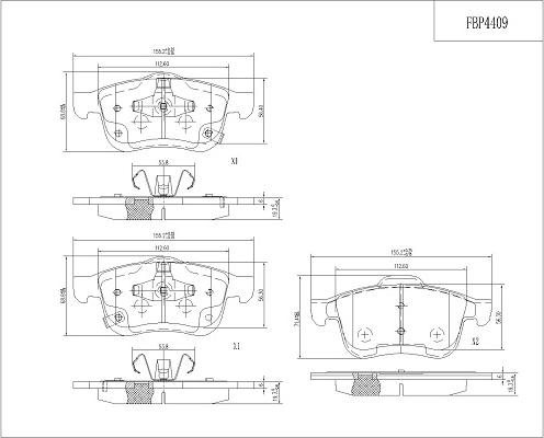 FI.BA FBP4409 - Гальмівні колодки, дискові гальма autocars.com.ua