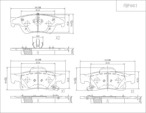 FI.BA FBP4411 - Гальмівні колодки, дискові гальма autocars.com.ua