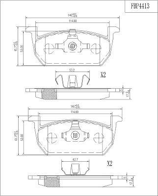 FI.BA FBP4413 - Гальмівні колодки, дискові гальма autocars.com.ua