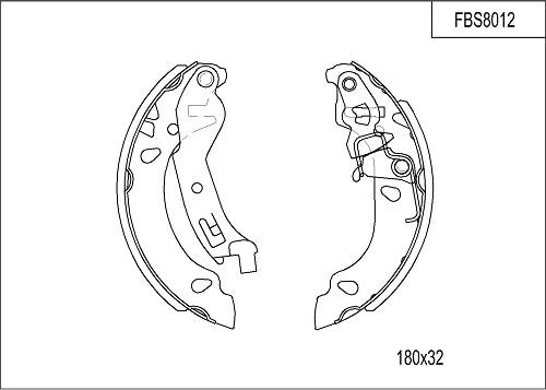 FI.BA FBS8012 - Комплект гальм, барабанний механізм autocars.com.ua