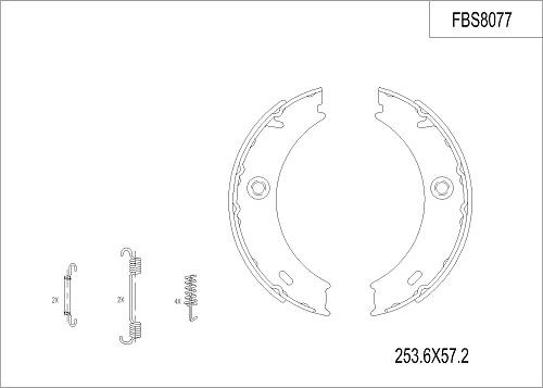 FI.BA FBS8077 - Комплект тормозных колодок, барабанные autodnr.net