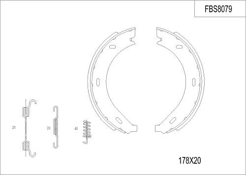 FI.BA FBS8079 - Комплект тормозных колодок, барабанные autodnr.net