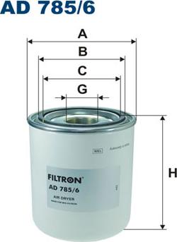 Filtron AD785/6 - Патрон осушувача повітря, пневматична система autocars.com.ua