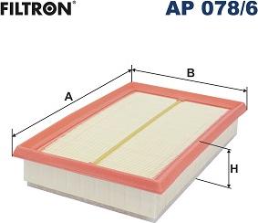 Filtron AP 078/6 - Повітряний фільтр autocars.com.ua