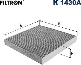 Filtron K 1430A - Фільтр, повітря у внутрішній простір autocars.com.ua