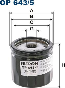 Filtron OP643/5 - Масляний фільтр autocars.com.ua