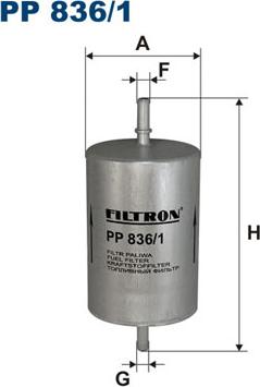 Filtron PP836/1 - Топливный фильтр autodnr.net