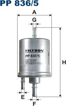 Filtron PP836/5 - Паливний фільтр autocars.com.ua