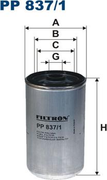 Filtron PP837/1 - Топливный фильтр autodnr.net