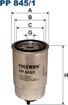 Filtron PP845/1 - Топливный фильтр avtokuzovplus.com.ua