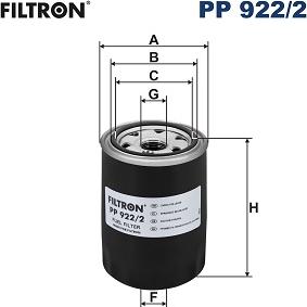 Filtron PP 922/2 - Паливний фільтр autocars.com.ua