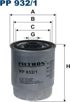 Filtron PP932/1 - Топливный фильтр avtokuzovplus.com.ua