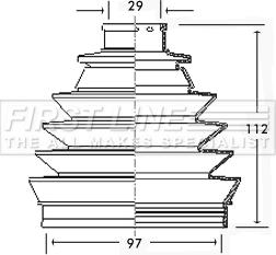 First Line FCB2321 - Пильник, приводний вал autocars.com.ua