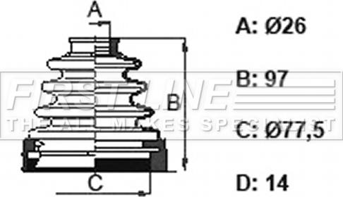 First Line FCB6158 - Пильник, приводний вал autocars.com.ua