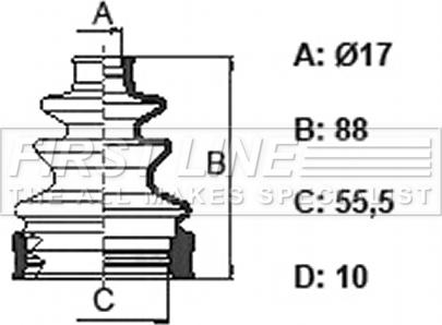 First Line FCB6365 - Пыльник, приводной вал autodnr.net