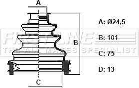 First Line FCB6425 - Пыльник, приводной вал autodnr.net