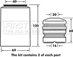 First Line FPK7024 - Пилозахисний комплект, амортизатор autocars.com.ua