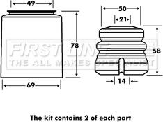 First Line FPK7026 - Пилозахисний комплект, амортизатор autocars.com.ua