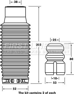 First Line FPK7064 - Пилозахисний комплект, амортизатор autocars.com.ua