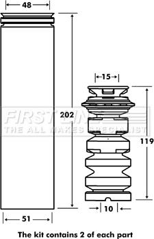 First Line FPK7071 - Пилозахисний комплект, амортизатор autocars.com.ua