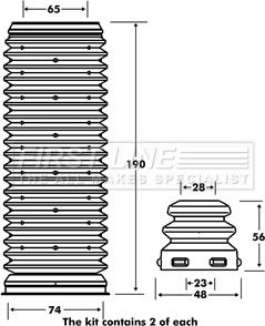 First Line FPK7075 - Пылезащитный комплект, амортизатор autodnr.net