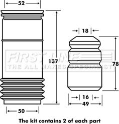 First Line FPK7118 - Пилозахисний комплект, амортизатор autocars.com.ua