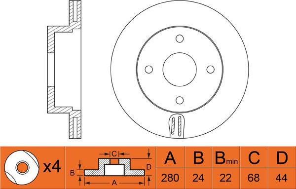 HELLA PAGID 355120591 - Гальмівний диск autocars.com.ua