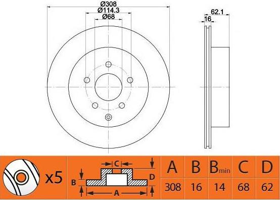 FIT FR0718V - Тормозной диск avtokuzovplus.com.ua