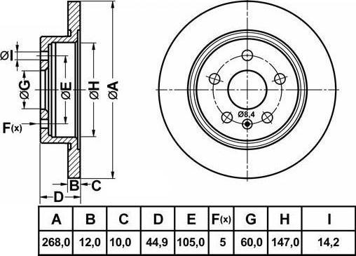 FIT FR0735 - Тормозной диск avtokuzovplus.com.ua