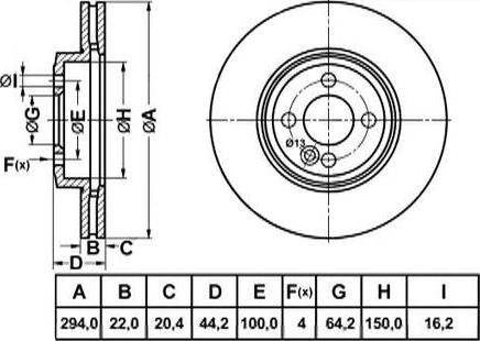 FIT FR0979V - Гальмівний диск autocars.com.ua