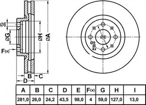 FIT FR0994V - Тормозной диск avtokuzovplus.com.ua