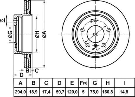 FIT FR1035V - Гальмівний диск autocars.com.ua