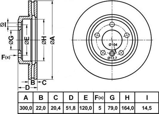 FIT FR1037V - Гальмівний диск autocars.com.ua