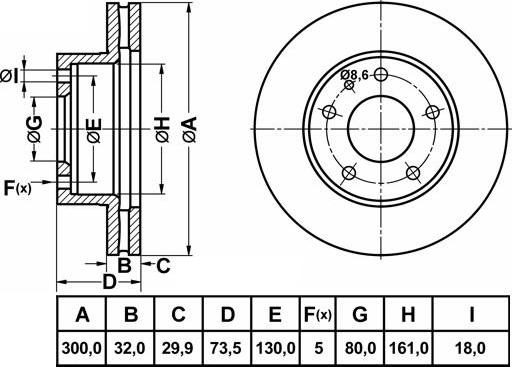 FIT FR1055V - Тормозной диск avtokuzovplus.com.ua