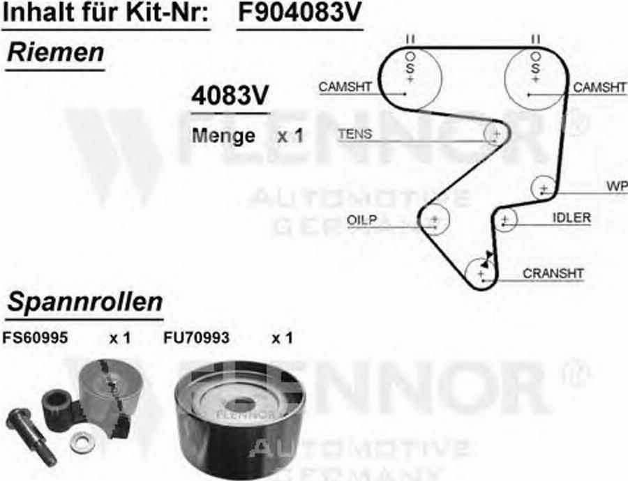 Flennor F904083V - Комплект ремня ГРМ avtokuzovplus.com.ua