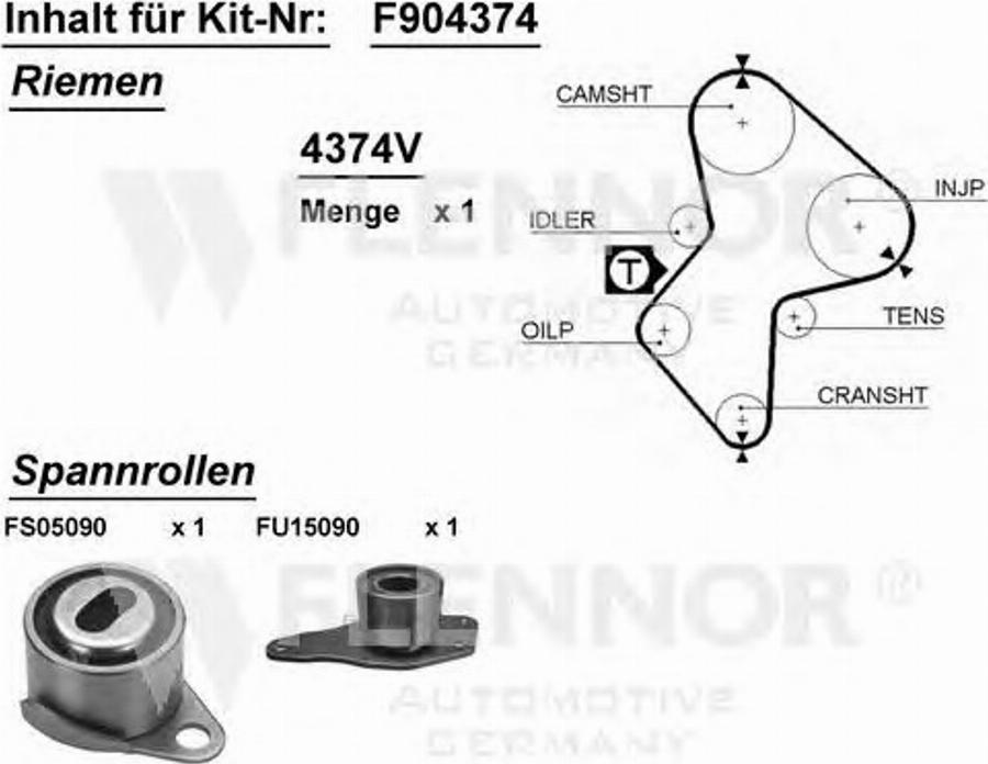 Flennor F904374 - Комплект ремня ГРМ autodnr.net