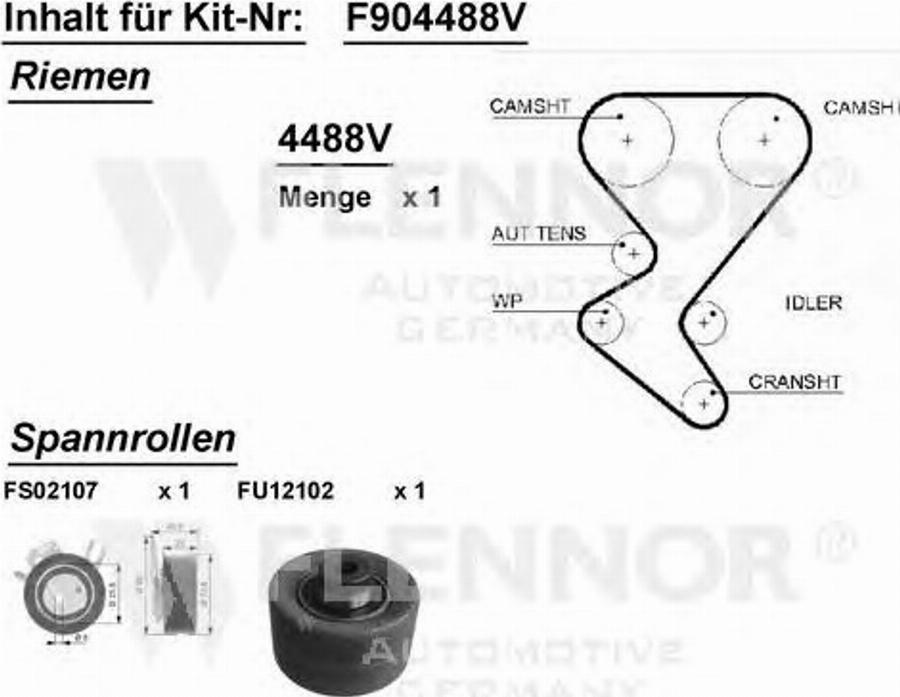 Flennor F904488V - Комплект ремня ГРМ autodnr.net