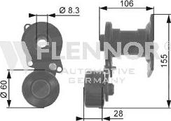 Flennor FA22939 - Паразитний / провідний ролик, поліклиновий ремінь autocars.com.ua