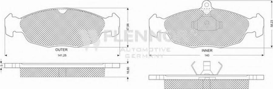 Flennor FB210148 - Гальмівні колодки, дискові гальма autocars.com.ua